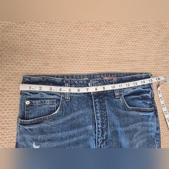 Anthropologie Pilcro Size 30 Distressed Vintage Straight High Rise Raw Hem Jeans - Picture 7 of 11